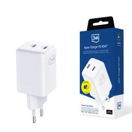 ladowarka-3mk-hyper-charger-45w-gan-2x-usb-c-pd-pps-biala
