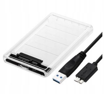 OBUDOWA DYSKU 2,5 USB 3.0 SATA KIESZEŃ PRZEZROCZYS