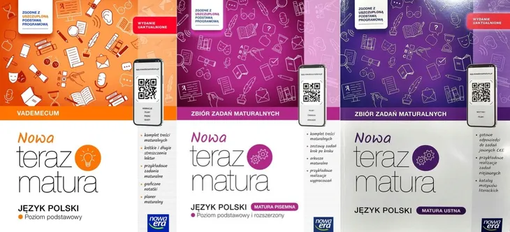 NOWA TERAZ MATURA 2026 Polski Vademecum PP + Zb. zadań Mat. pisemna + ustna