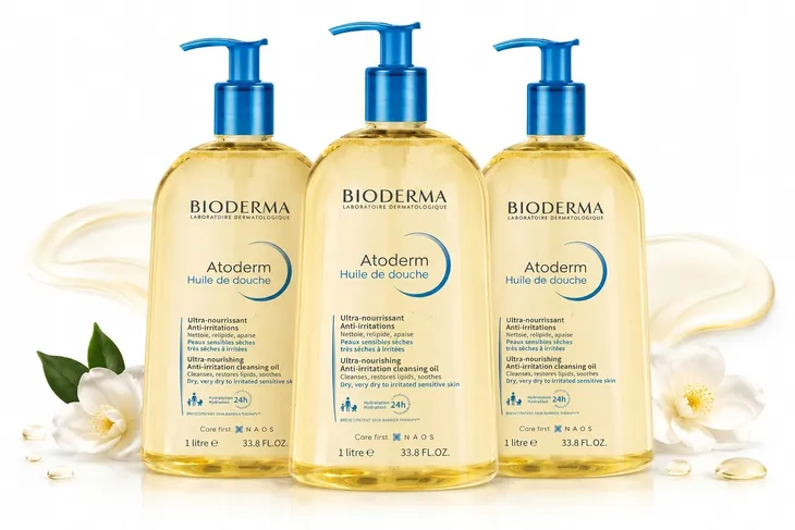 Bioderma Atoderm Huile de Douche Nawilżający Zestaw Pod Prysznic 3×1000ml