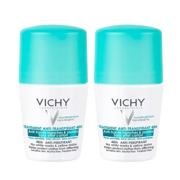 Vichy antyperspirant w kulce przeciw śladom na ubraniach 48 h 50 ml 2xPack