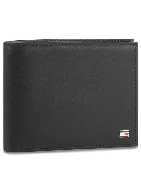 Portfel Tommy Hilfiger Eton CC Czarny Nowy Skórzany z Pudełkiem