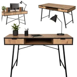 eleganckie-biurko-komputerowe-z-2-szufladami-wneka-120-cm-dab-craft-czarne