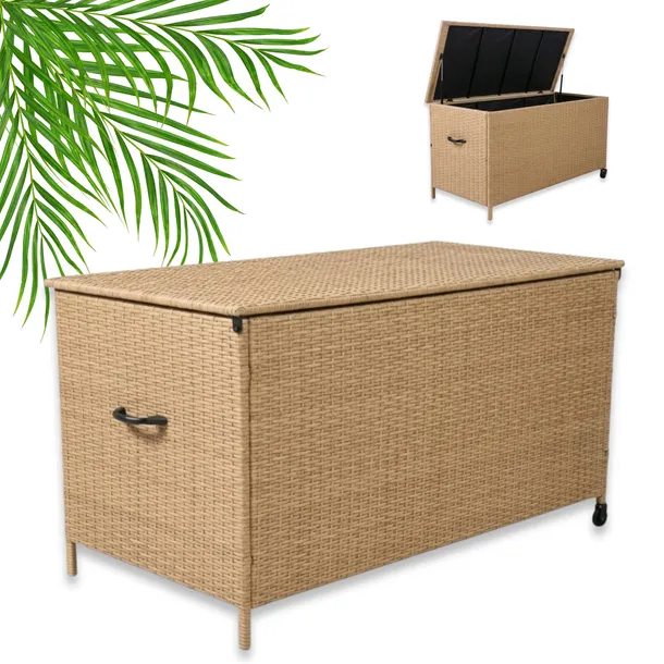 SKRZYNIA OGRODOWA NA PODUSZKI TECHNORATTAN XL NATURALNY 166x80x76 XL-SD-XL