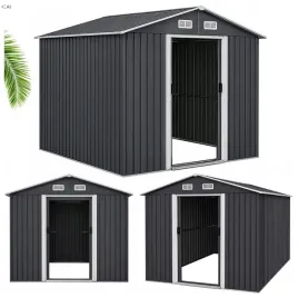 szopa-ogrodowa-blaszana-domek-narzedziowy-257x205cm-garaz-skladzik
