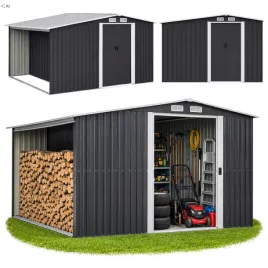 domek-narzedziowy-257x205-cm-ogrodowy-z-schowkiem-na-drewno-szopa-garaz