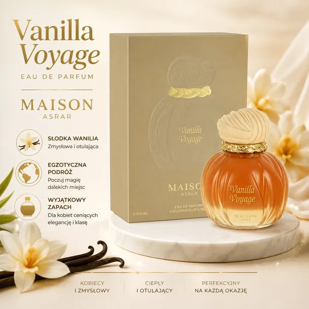 MAISON ASRAR VANILLA VOYAGE 100 ML ARABSKIE PERFUMY*hit TIK TOK-a
