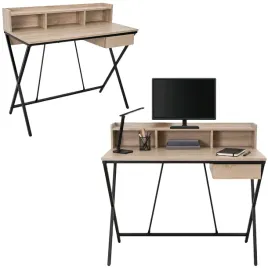 biurko-z-nadstawka-szuflada-100-cm-skandynawskie-dab-sonoma-czarne