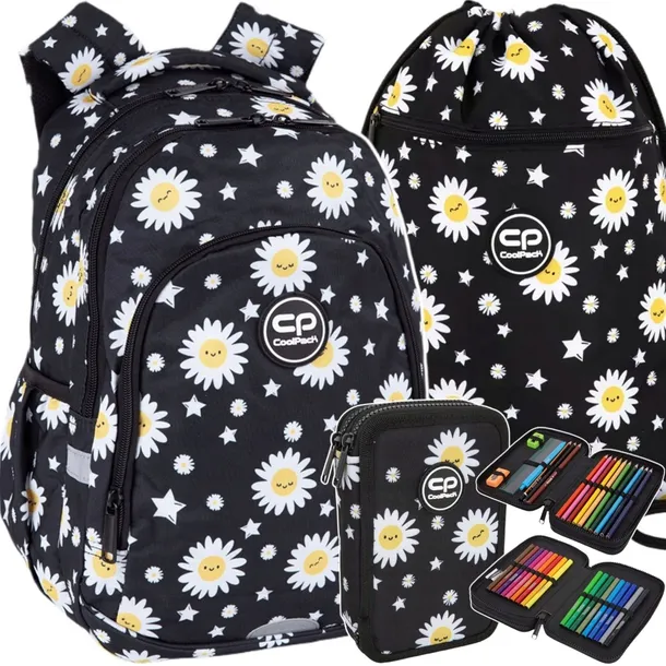 PLECAK KWIATY CP COOLPACK DZIEWCZĘCY SZKOLNY PATIO ZESTAW 3w1 KWIATOWY