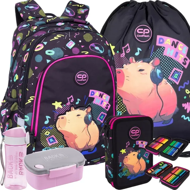 CAPYBARA PLECAK CP COOLPACK DZIEWCZĘCY SZKOLNY PATIO KOMPLET 5w1 KAPIBARA