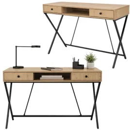 minimalistyczne-biurko-komputerowe-120-cm-z-szufladami-i-wneka-dab-artisan