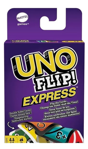 GRA KARCIANA MATTEL UNO FLIP EXPRESS DWUSTRONNE KARTY IMPREZOWA PODRĘCZNA