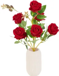 roza-czerwona-welurowa-bukiet-6-sztuk-46cm-z-liscmi-liscie-roze-walentynki