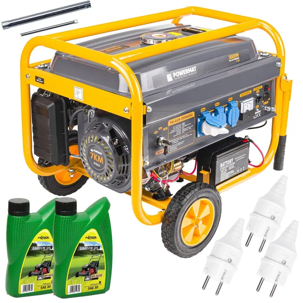 AGREGAT PRĄDOTWÓRCZY GENERATOR PRĄDU 3000W 230V 12V ROZRUSZNIK KOŁA AVR