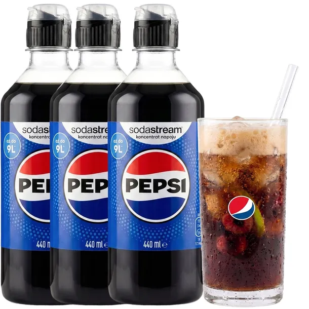 3x SYROP KONCENTRAT PEPSI COLA DO SATURATORA SODASTREAM 9L NAPOJU z 440ml