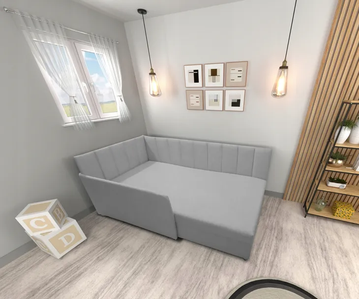 Duży Tapczan łóżko z pojemnikiem rożne kolory 120x200 + Barierka