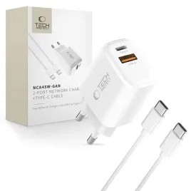 tech-protect-nca45w-gan-2-port-network-charger-pd-45w-qc3-0-type-c-cabl