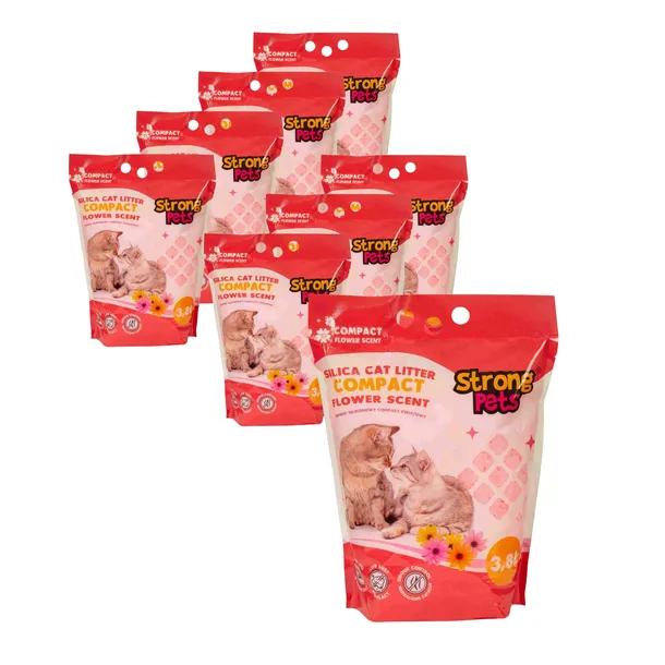 Strong Pets Żwirek Silikonowy Dla Kota Compact Drobny Kwiatowy 3,8l