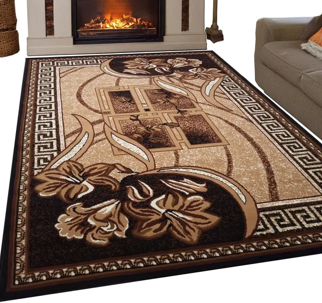 Nowoczesny Dywan 200x300 2x3 Szare Brązowy Bordo Alfa BCF Shiraz do Pokoju