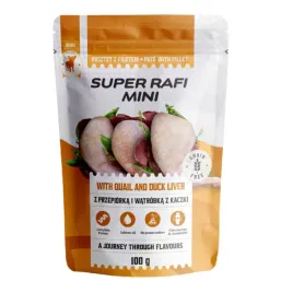 dolina-noteci-super-rafi-mini-z-przepiorka-i-watrobka-z-kacza-dla-psa-100g