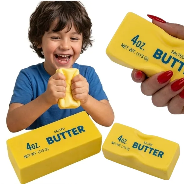 Pachnący Squishy GNIOTEK IS Kostka Masła Salted Butter MASŁO ADHD ASMR