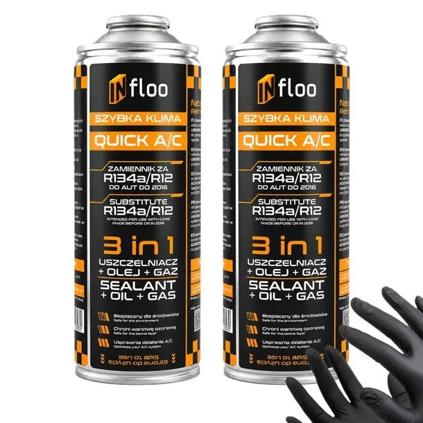 INfloo 2x Szybka Klima R134a Gaz Olej Uszczelniacz 3w1 CZYNNIK CHŁODNICZY