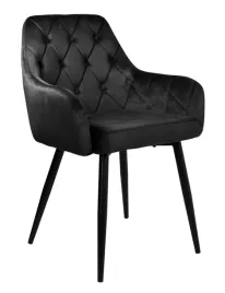 krzeslo-tapicerowane-welurowe-pikowane-czarne-loft-velvet-do-salonu-jadalni