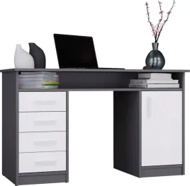 biurko-ada-antracyt-bialy-125-cm-4-szuflady-3-polki-1-drzwi-do-pokoju-biura