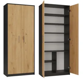 regal-biurowy-salon-oliv-2d-antracyt-dab-artisan-do-salonu-biura-gabinetu
