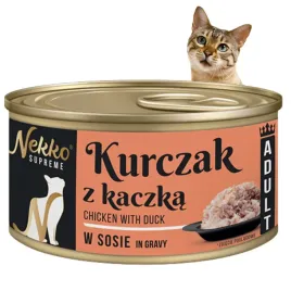 nekko-supreme-mokra-karma-dla-kota-kurczak-kaczka-w-sosie-puszka-80g