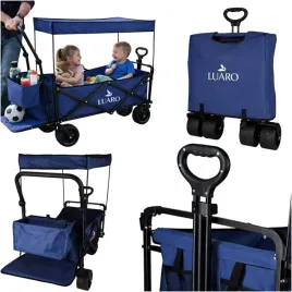 wozek-transportowy-luaro-plazowy-skladany-z-daszkiem-i-siatka-120l-granatow