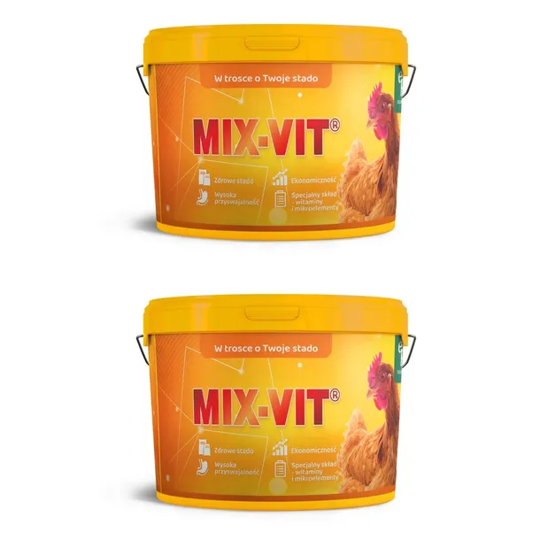 ZESTAW 2 x 4kg Mix-Vit KK Witaminy Dla Kur Niosek Drobiu Kaczek EKOPLON