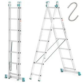 najlepsza-drabina-aluminiowa-profesjonalna-aloss-rozsuwana-2x7-tuv-150kg