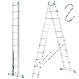 najlepsza-drabina-aluminiowa-profesjonalna-aloss-rozsuwana-2x11-tuv-150kg
