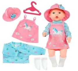 ubranka-dla-lalki-35-45-cm-sukienka-czapka-skarpetki-wieszak-zestaw