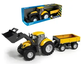 traktor-zolty-z-ladowaczem-lyzka-i-przyczepa-skala-1-16-otwierane-drzwi