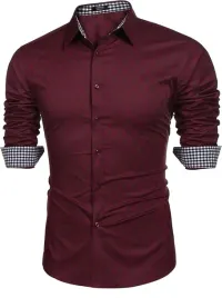 koszula-meska-slim-fit-coofandy-bordowa-w-romby-xxl