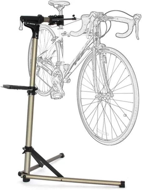 Mocny Stojak Rowerowy Serwis Regulacja 360° Gold 50kg z półką magnetyczną