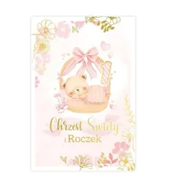 kartka-chrzest-swiety-i-roczek-mis-dziewczynka