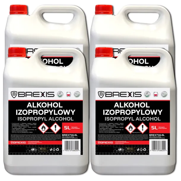 Alkohol izopropylowy IPA techniczna BREXIS 20L Zestaw 4szt x 5L