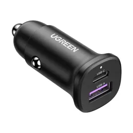 ladowarka-samochodowa-ugreen-ec305-usb-c-usb-30w-czarna