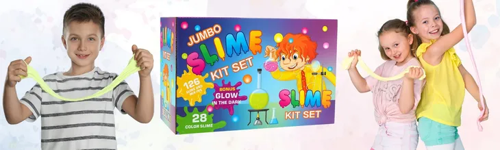 SLIME WIELKI ZESTAW DO ROBIENIA GLUTÓW DLA DZIECI MASA PLASTYCZNA 126w1