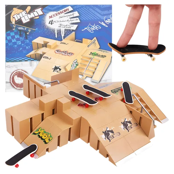 ZESTAW FINGERBOARD RAMPA ZABAWKA DLA DZIECI SKATEPARK + 4 DESKOROLKI