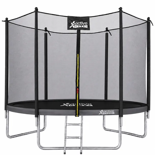 Trampolina ogrodowa dla dzieci 252cm 8ft siatka drabinka Active Hobby