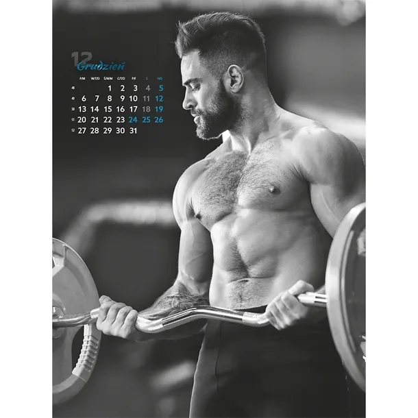 Kalendarz Ścienny 2027 Men Sexy Boys Mężczyzna Planer Facet 12 kart