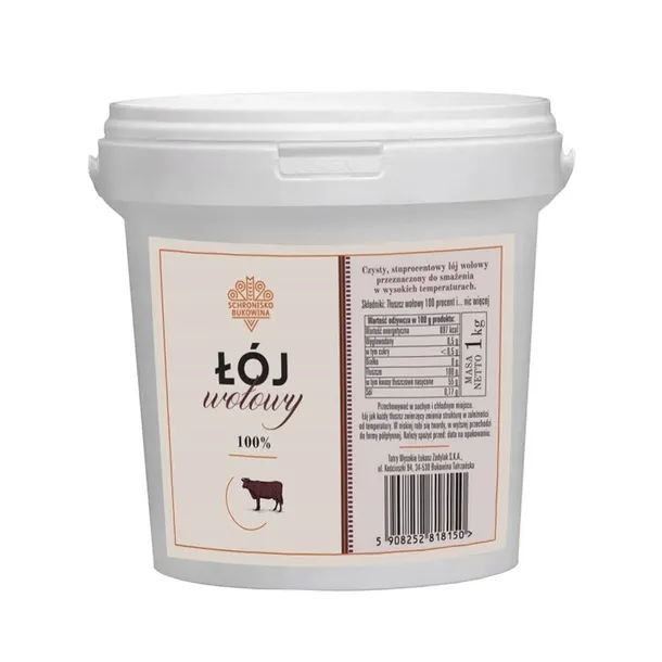 Łój wołowy 1 kg czysty 100 procent tłuszcz wołowy Schronisko Bukowina