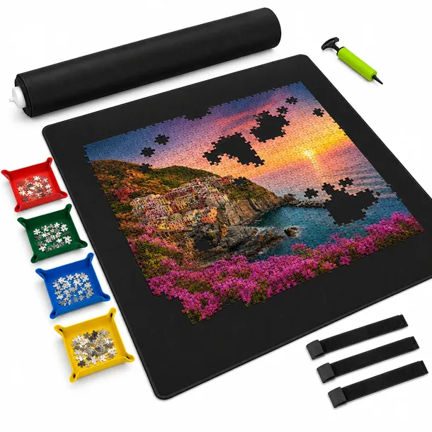 MATA DO UKŁADANIA PUZZLI D0 2000 ELEMENTÓW TORBA + 4 TACKI DO SORTOWANIA