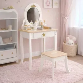 toaletka-drewniana-dla-dziewczynki-dziecka-lustro-taboret-akcesoria-eko