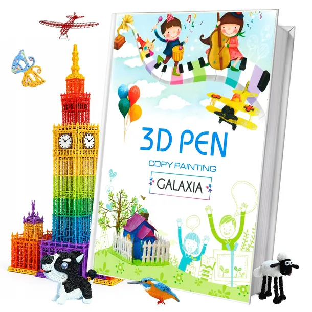 SZABLONY DO DŁUGOPISU 3D Ksiazka z Szablonami Wzorami 40 STRON Długopis 3 d