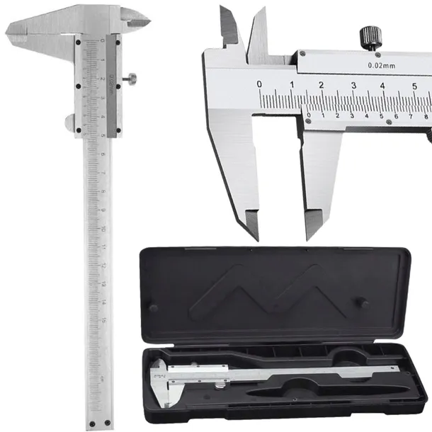 DOKŁADNA SUWMIARKA TRADYCYJNA 0-150 mm MANUALNA ANALOGOWA STAL + ETUI